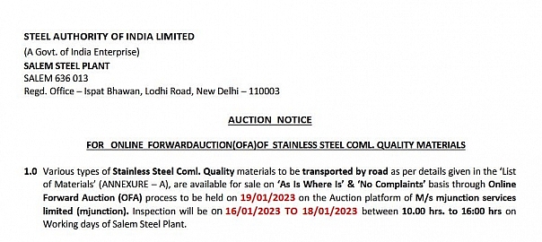 SAIL SSP INTEL AUCTION IMAGE